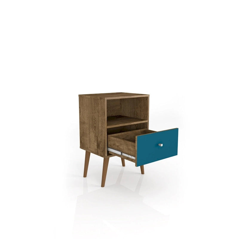 Table de chevet Liberty 1.0 du milieu du siècle moderne à 1 tiroir