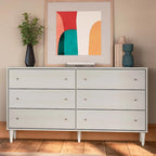 Commode à 6 tiroirs Mid-Century Grain Wood Furniture