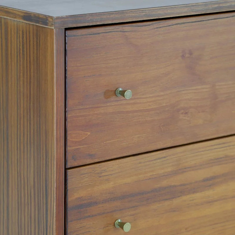 Commode à 6 tiroirs Mid-Century Grain Wood Furniture