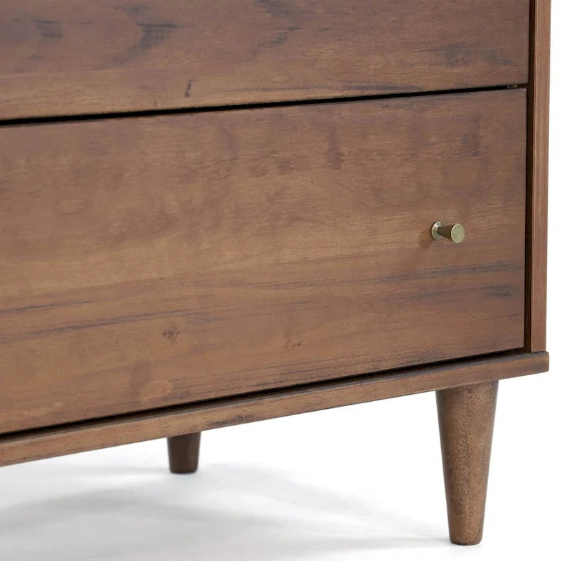 Commode à 6 tiroirs Mid-Century Grain Wood Furniture