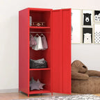 Casier métallique pour enfant avec tringle – Blanc / Rouge / Bleu / Jaune, simple