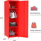 Casier métallique pour enfant avec tringle – Blanc / Rouge / Bleu / Jaune, simple