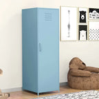Casier métallique pour enfant avec tringle – Blanc / Rouge / Bleu / Jaune, simple