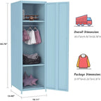 Casier métallique pour enfant avec tringle – Blanc / Rouge / Bleu / Jaune, simple