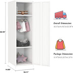 Casier métallique pour enfant avec tringle – Blanc / Rouge / Bleu / Jaune, simple