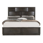 Ensemble de lit en panneaux de bois Roundhill Furniture Belani, lit, commode, miroir et deux tables de chevet, espresso