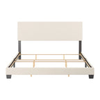 Lit Nova moderne en bouclé rembourré, sommier tapissier requis