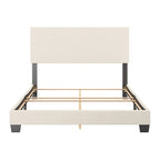 Lit Nova moderne en bouclé rembourré, sommier tapissier requis