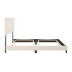 Lit Nova moderne en bouclé rembourré, sommier tapissier requis