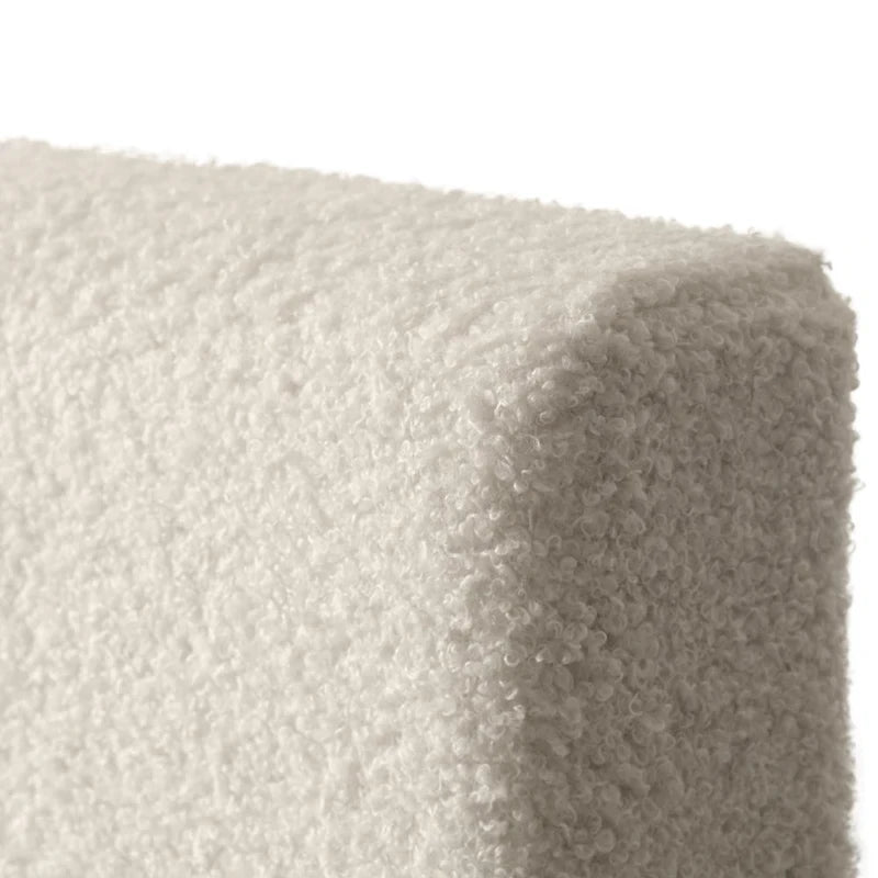 Lit Nova moderne en bouclé rembourré, sommier tapissier requis