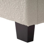Lit Nova moderne en bouclé rembourré, sommier tapissier requis