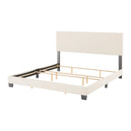 Lit Nova moderne en bouclé rembourré, sommier tapissier requis