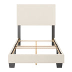 Lit Nova moderne en bouclé rembourré, sommier tapissier requis
