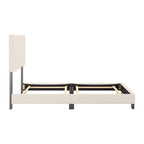 Lit Nova moderne en bouclé rembourré, sommier tapissier requis