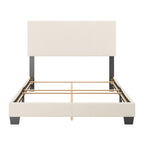 Lit Nova moderne en bouclé rembourré, sommier tapissier requis