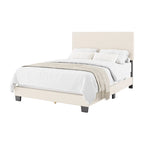 Lit Nova moderne en bouclé rembourré, sommier tapissier requis