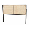 bali & pari Aurelia Tête de lit moderne bohème en bois de bayur et rotin naturel