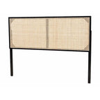 bali & pari Aurelia Tête de lit moderne bohème en bois de bayur et rotin naturel