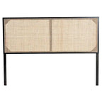 bali & pari Aurelia Tête de lit moderne bohème en bois de bayur et rotin naturel
