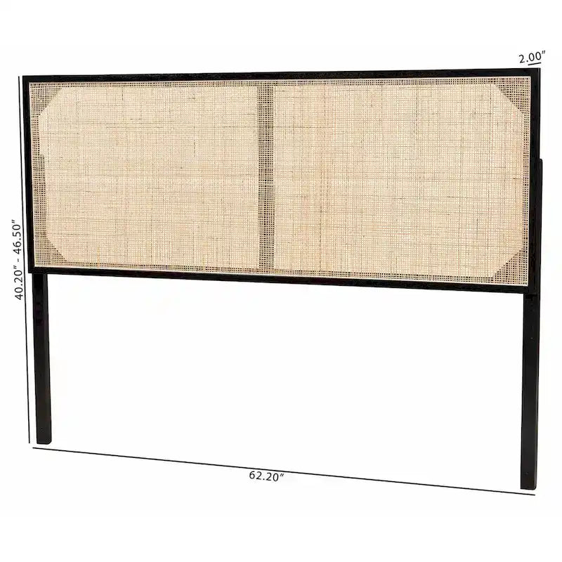 bali & pari Aurelia Tête de lit moderne bohème en bois de bayur et rotin naturel