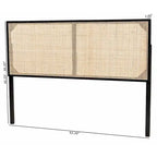 bali & pari Aurelia Tête de lit moderne bohème en bois de bayur et rotin naturel
