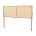 bali & pari Aurelia Tête de lit moderne bohème en bois de bayur et rotin naturel