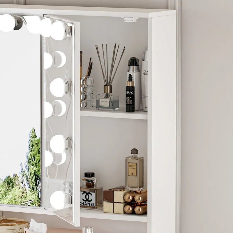 Coiffeuse 40.2W avec 3 Miroirs pour Maquillage