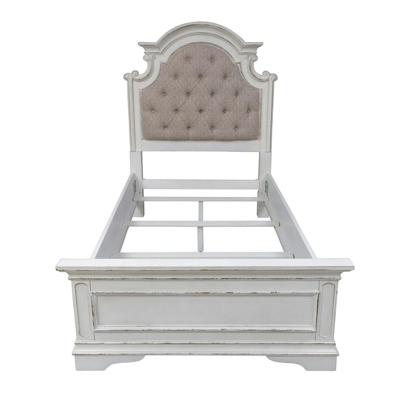 Lit capitonné blanc antique Magnolia Manor