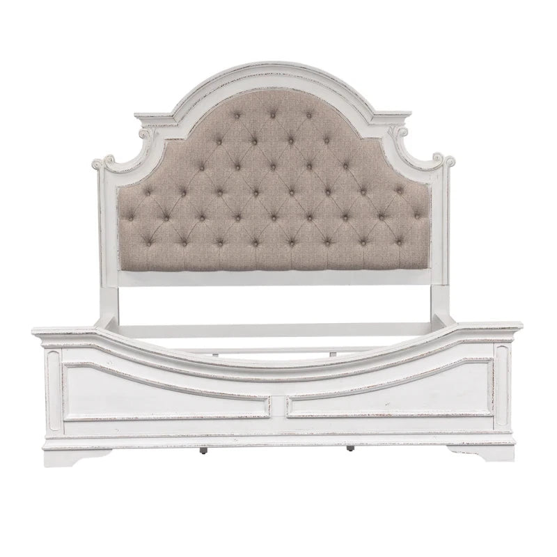 Lit capitonné blanc antique Magnolia Manor