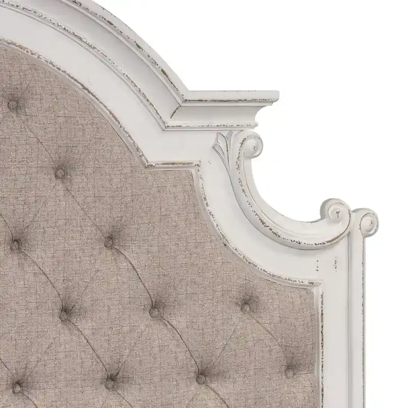 Lit capitonné blanc antique Magnolia Manor