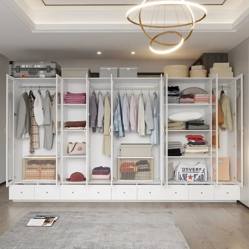 Armoires de rangement polyvalentes pour plusieurs unités Armoire blanche