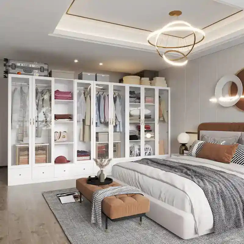 Armoires de rangement polyvalentes pour plusieurs unités Armoire blanche