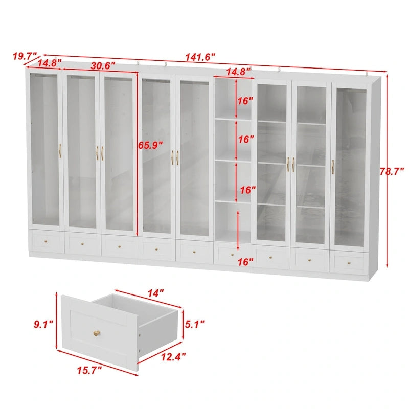 Armoires de rangement polyvalentes pour plusieurs unités Armoire blanche