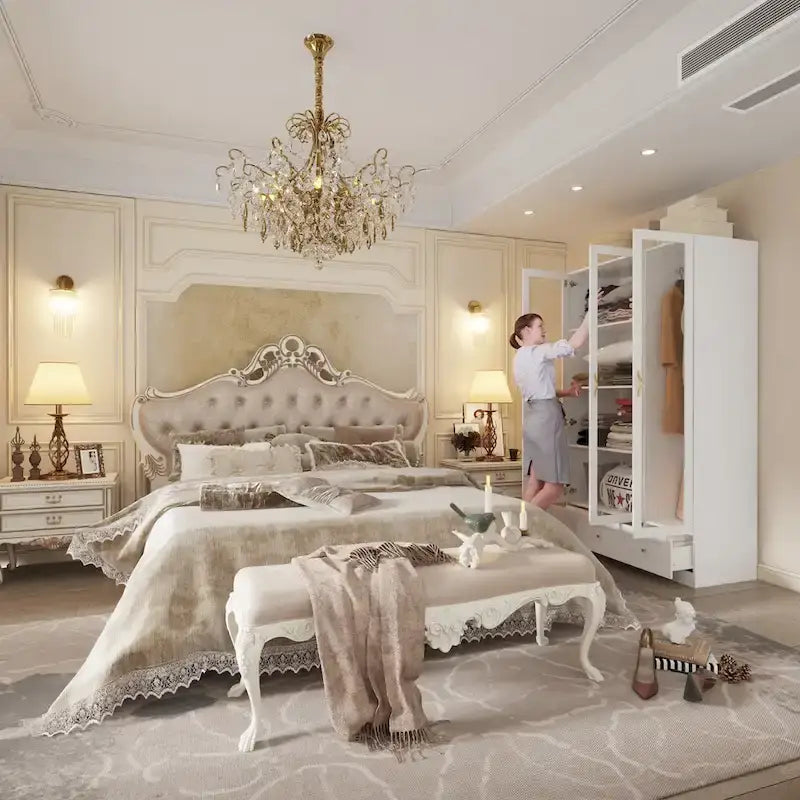 Armoires de rangement polyvalentes pour plusieurs unités Armoire blanche