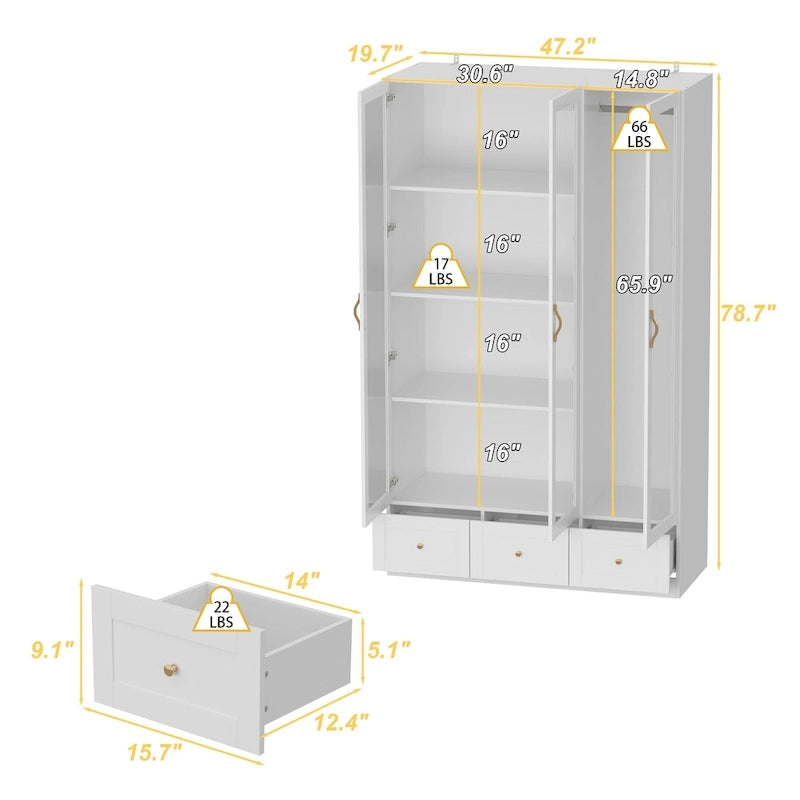 Armoires de rangement polyvalentes pour plusieurs unités Armoire blanche