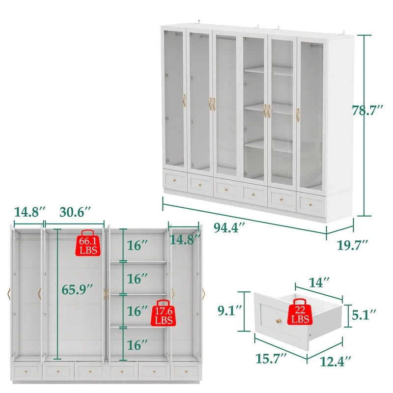 Armoires de rangement polyvalentes pour plusieurs unités Armoire blanche