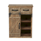 Armoire de rangement avec porte coulissante de style grange rustique marron - 31,8 H x 24 L x 12 P