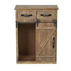 Armoire de rangement avec porte coulissante de style grange rustique marron - 31,8 H x 24 L x 12 P