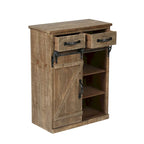 Armoire de rangement avec porte coulissante de style grange rustique marron - 31,8 H x 24 L x 12 P