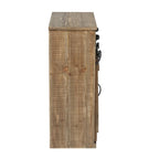 Armoire de rangement avec porte coulissante de style grange rustique marron - 31,8 H x 24 L x 12 P