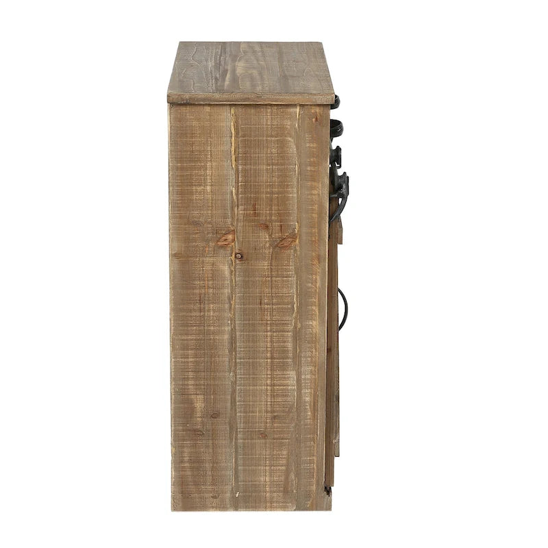 Armoire de rangement avec porte coulissante de style grange rustique marron - 31,8 H x 24 L x 12 P