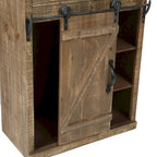Armoire de rangement avec porte coulissante de style grange rustique marron - 31,8 H x 24 L x 12 P
