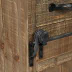 Armoire de rangement avec porte coulissante de style grange rustique marron - 31,8 H x 24 L x 12 P
