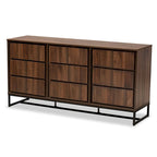 Vaisselier buffet 3 portes Noyer et Noir