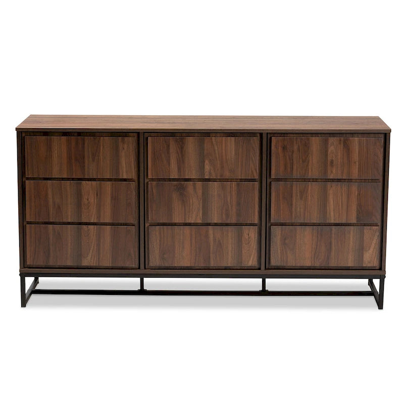 Vaisselier buffet 3 portes Noyer et Noir