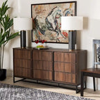 Vaisselier buffet 3 portes Noyer et Noir