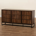 Vaisselier buffet 3 portes Noyer et Noir