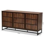 Vaisselier buffet 3 portes Noyer et Noir