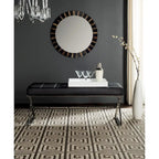 Banc capitonné gris SAFAVIEH Lorayne Modern Glam - 43Wx18Dx18H