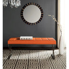 Banc capitonné gris SAFAVIEH Lorayne Modern Glam - 43Wx18Dx18H